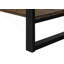 Table basse contemporaine de style contemporain avec aspect bois récupéré rustique et pieds en métal modernes