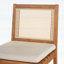Tabouret de bar extérieur avec coussin, bois fini teck et osier jaune, ensemble de 2 pour une assise confortable