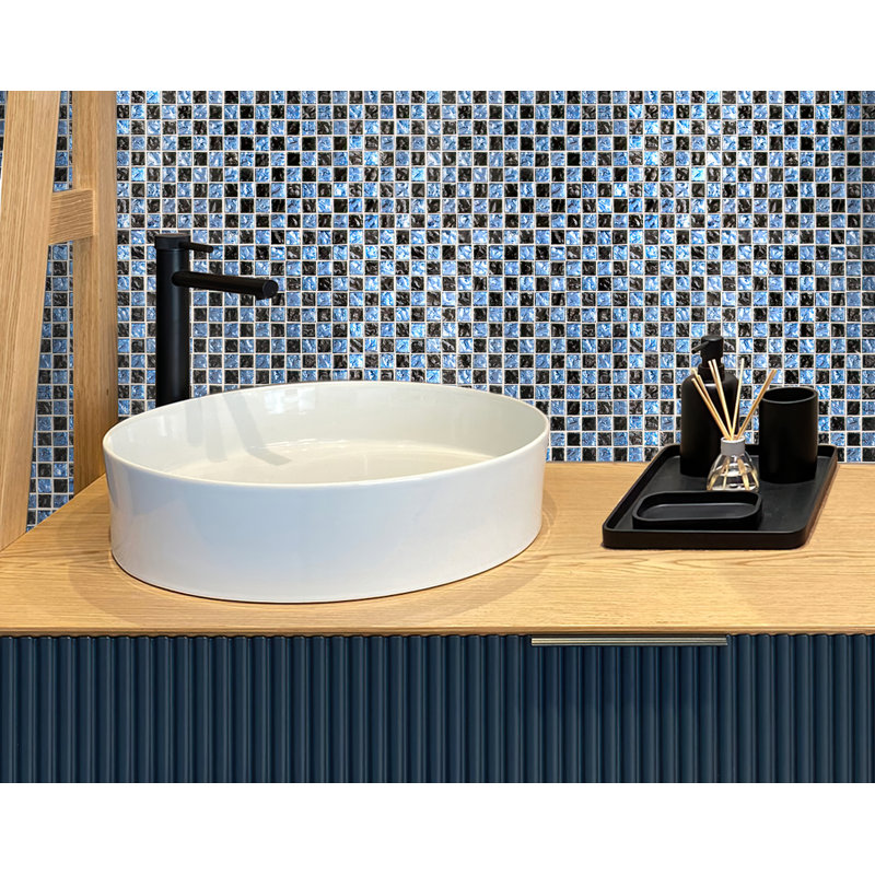 11.7" X 11.7" Polished Glass Mosaic Tile
