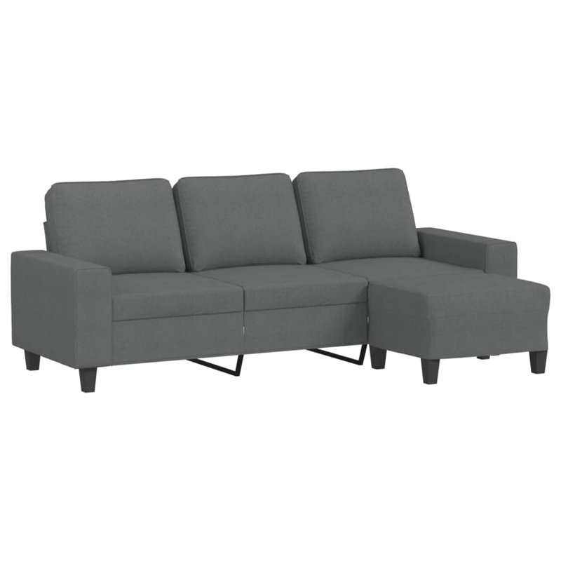 Canapé 3 places avec repose-pieds gris foncé Ebern Designs, H 31,5 po x l 84,30 po x P 30 po