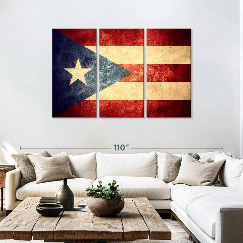 Borges Old Puerto Rican Flag, 48" H x 74" W