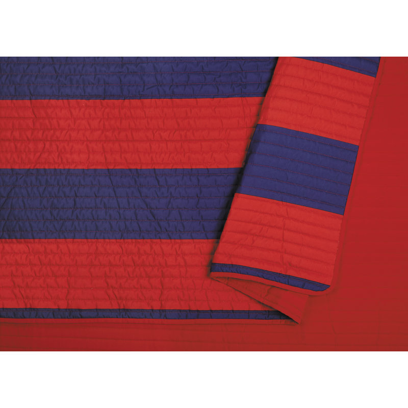 Lavelle Red and Blue Reversible Full Microfiber Quilt Set