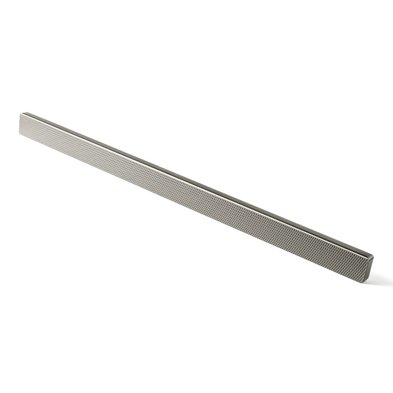 Diamant - Poignée d'armoire longue à motifs, 12 5/8", Nickel satiné