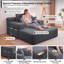 Ensemble 2 pièces de chaise longue en velours côtelé désossé, canapé-lit convertible avec poches latérales - aucun assemblage requis-131374082