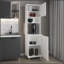 Garde-manger blanc avec tablettes ouvertes et 2 portes pour des solutions de rangement élégantes et fonctionnelles