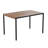 Agit Indoor/Outdoor Square Steel Framed Table with 4 Stackable Faux Teak Chairs-69347606-69347602