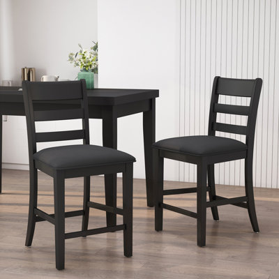 Tabourets de comptoir en bois rembourrés Farmhouse