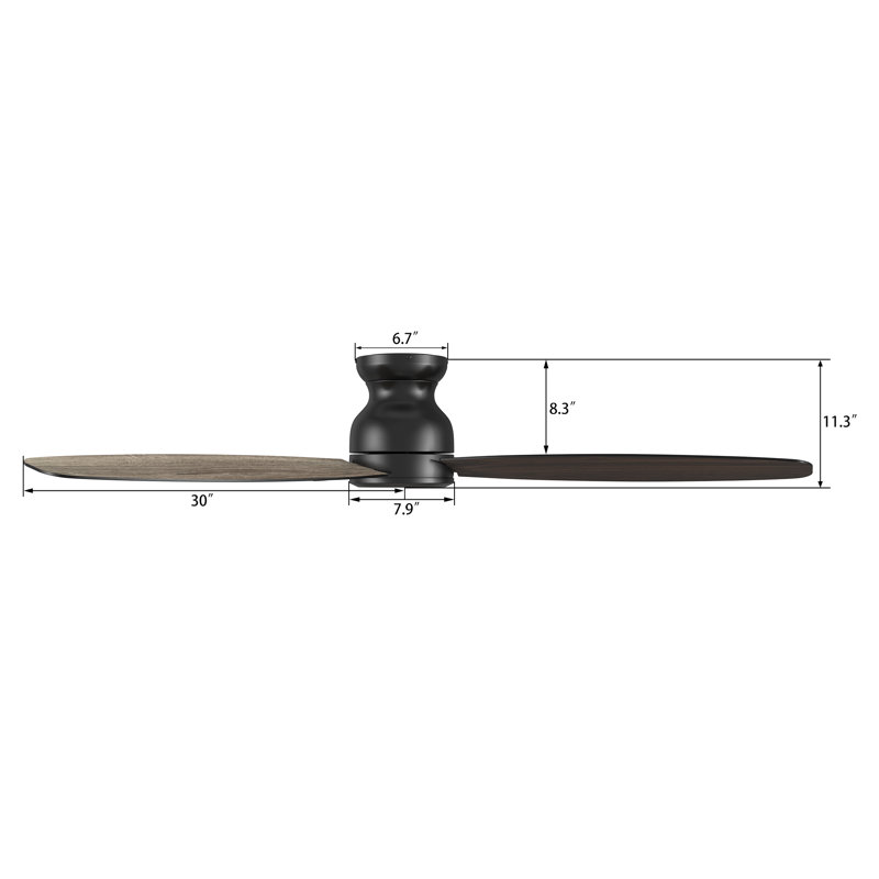 Ventilateur de plafond 60 "à courant continu avec télécommande, sans lumière