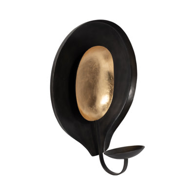 Black and Gold Metal Round Votive Holder
