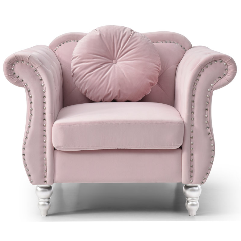 Fauteuil d'appoint chic transitionnel rose, Pink