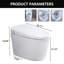 Combinaison de bidet de toilette intelligente avec buse autonettoyante, siège chauffant, veilleuse, commande à bouton, chasse d'eau en cas de panne de courant, fermeture en douceur, chasse automatique, avec télécommande