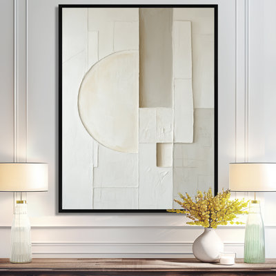 Serene Ivory Layers - Abstract Framed Wall Art Print
