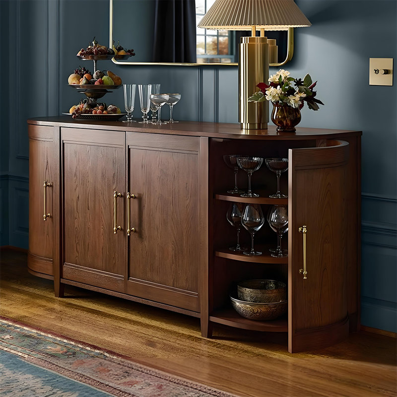 Armoire de rangement en bois massif brun de style américain 70,87 "
