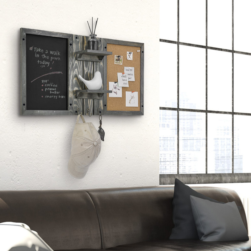 Wall Mounted Combo Board, Black/Brown/Grey