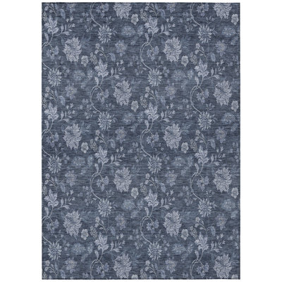 Washable Floral Indoor / Outdoor Rug
