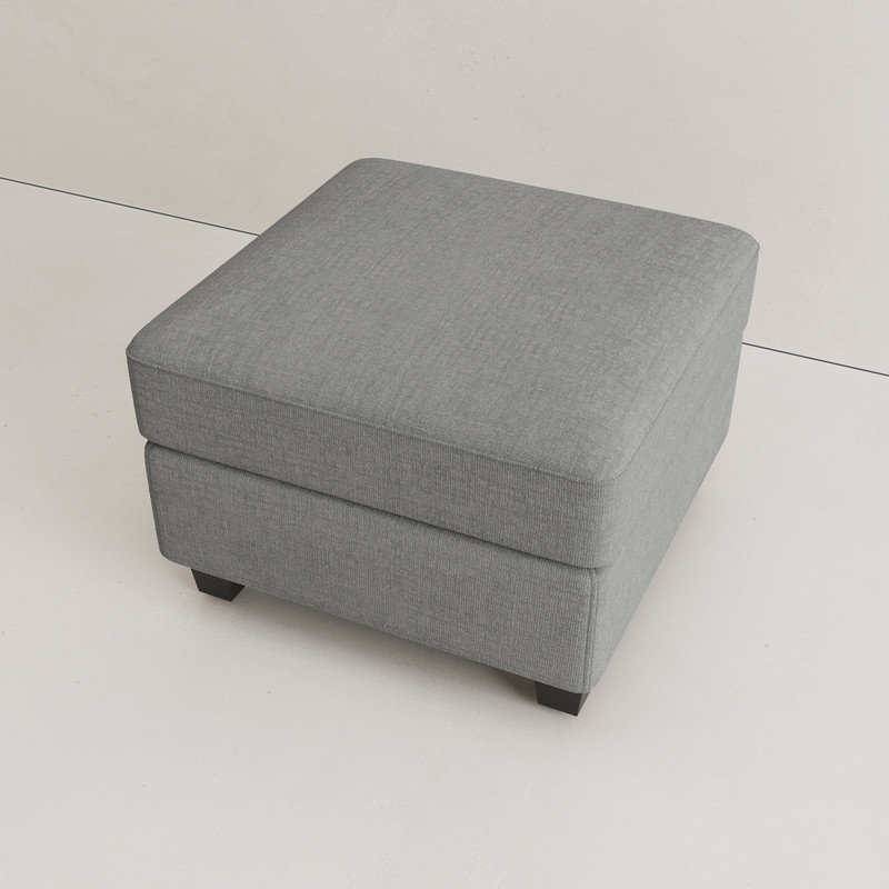 Repose-pieds en chenille avec rangement, Light Gray Chenille