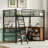 Loft Bed Metal Frame With U-Shaped Desk And 3-Tier Shelves-1734369268-1734369271