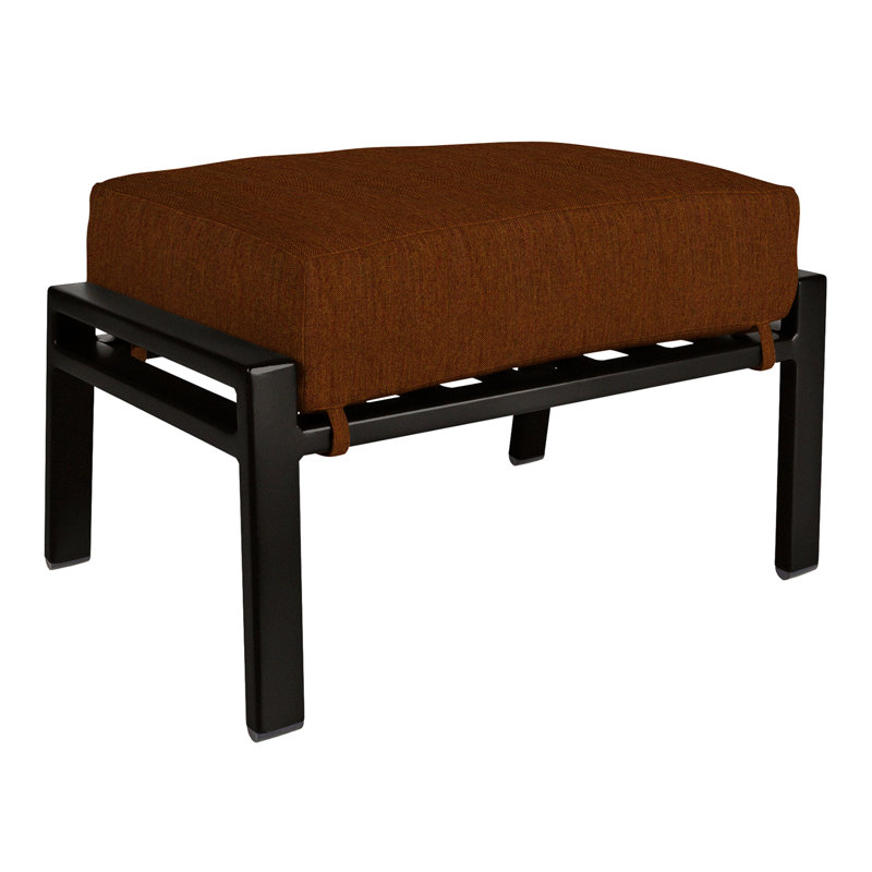 Aris Outdoor Ottoman, Carbon Black, Stitches Slate