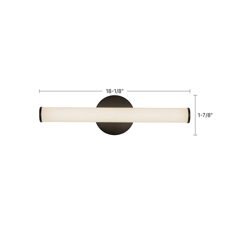 Tectra 18-in Black dimmable LED Wall Sconce, Nickel