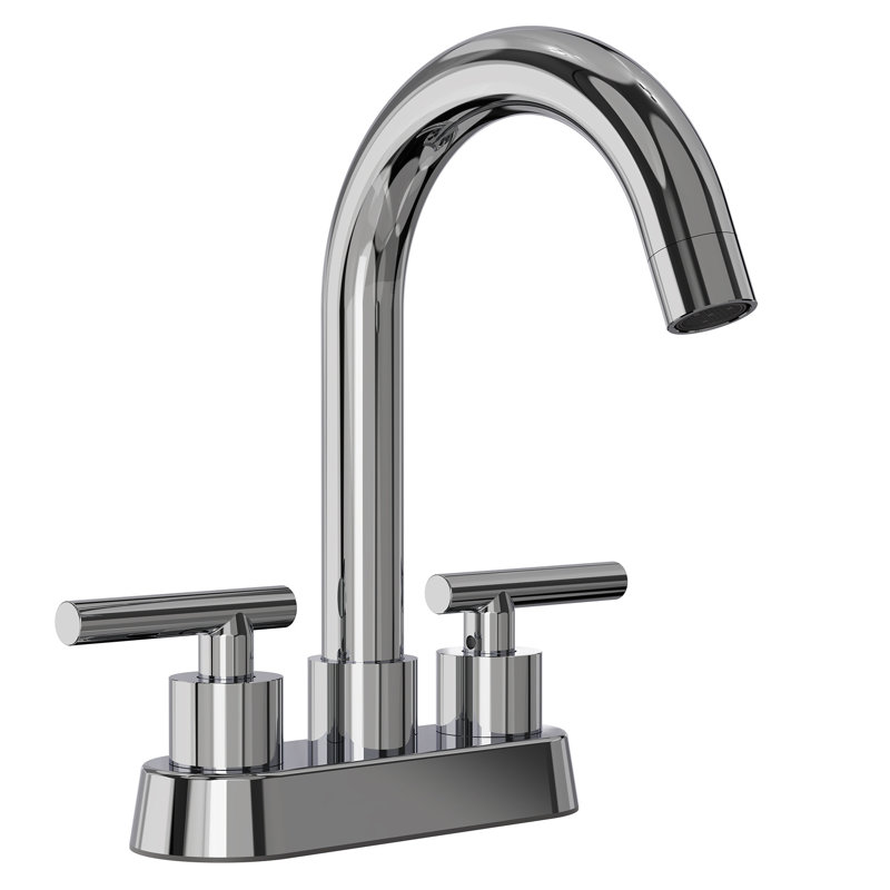Centerset Bathroom Faucet with Drain Assembly, 2-handle Bathroom Sink Faucet, Chrome