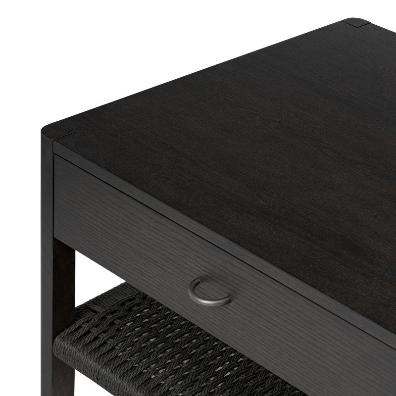 Zuma Solid Wood Coffee Table, Smoked Black Ash