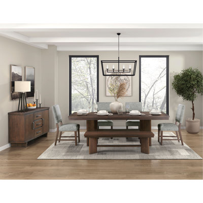 Ensemble de 2 chaises d'appoint en bois à finition noyer et tissu texturé gris