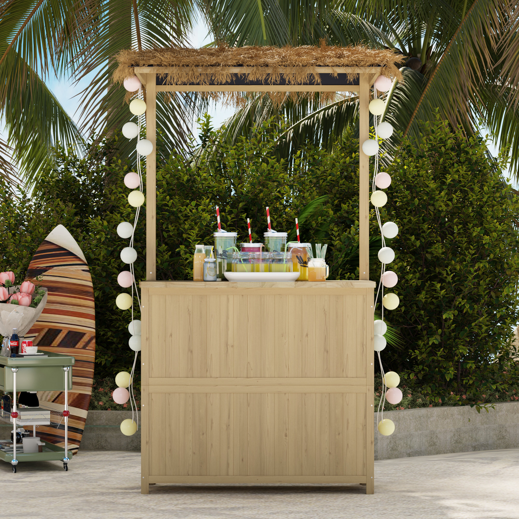 Bayou Breeze Birydiana Solid Wood Bar Counter - Wayfair Canada