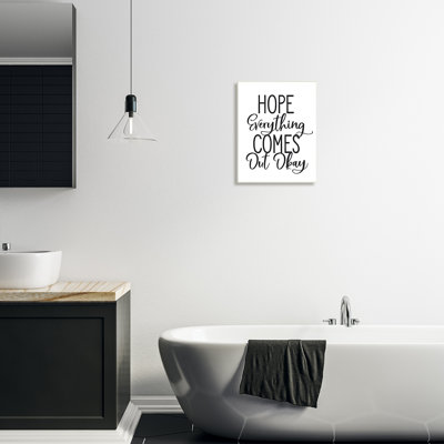 Art décontracté de la calligraphie de la salle de bain, art humoristique sur plaque murale avec lettres et lignes