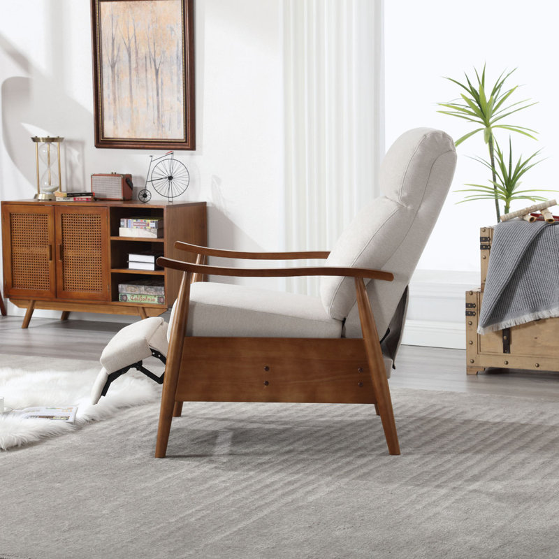 Fauteuil inclinable rembourré bamber, Lin beige