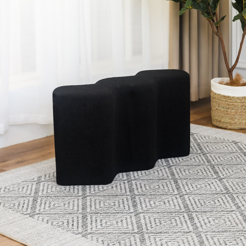 Sahithi Upholstered Ottoman, Yellow