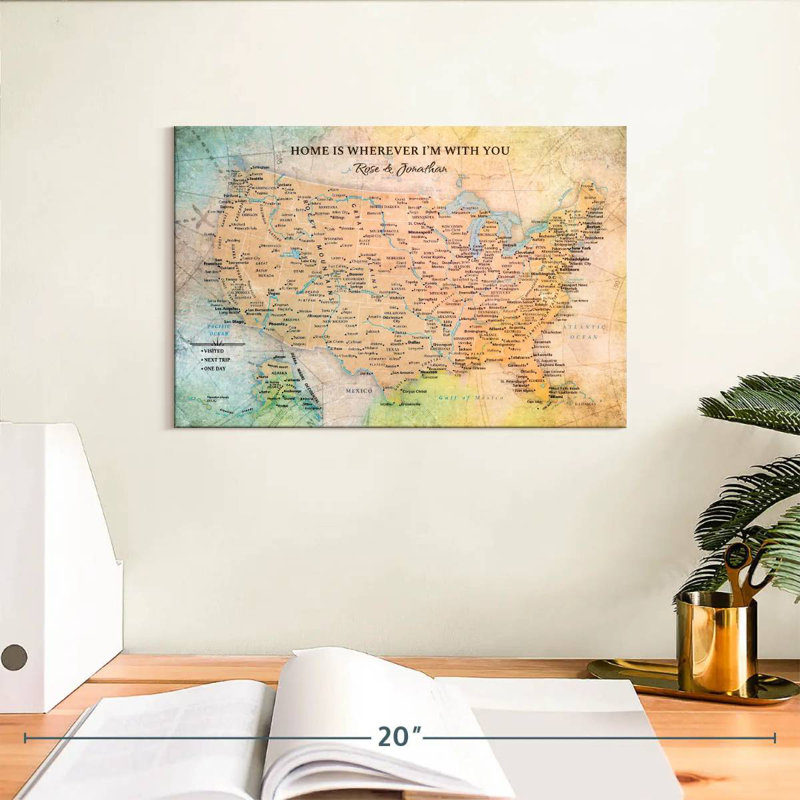 Carte du monde personnalisée, Oui, H 8 po x l 12 po