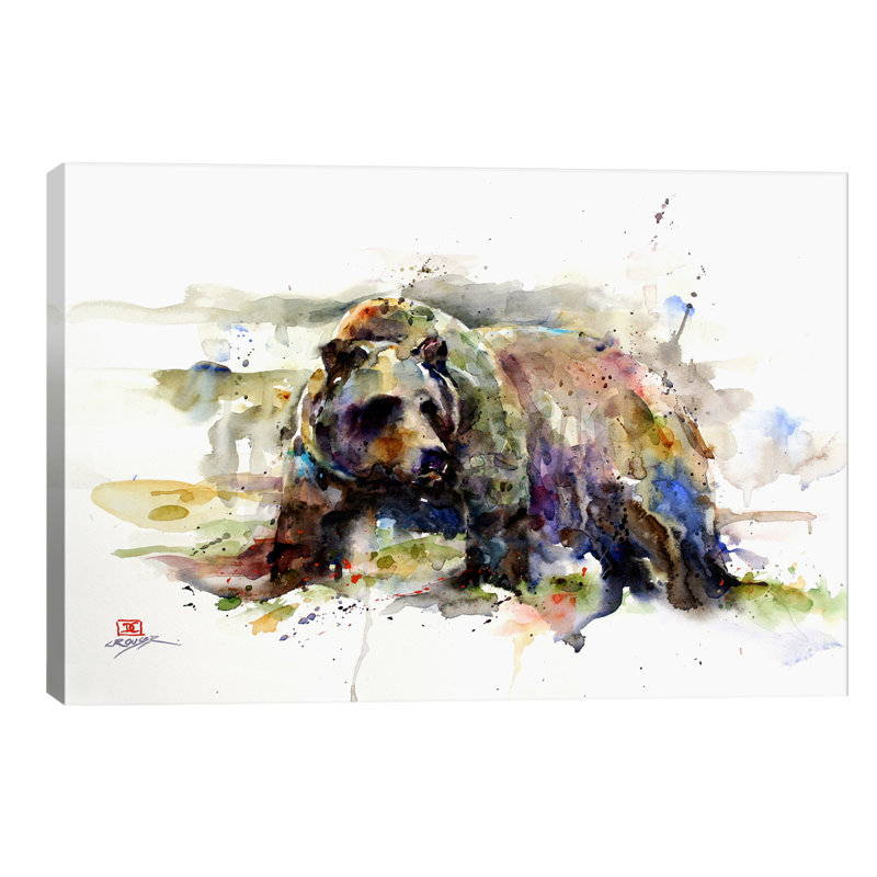 Multi-Colored Bear by Dean Crouser - Painting on Canvas, No Frame, 66.04 cm H x 45.72 cm W x 1.91 cm D