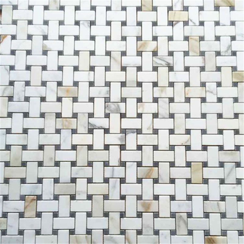 Calacatta 12" x 12" Marble Mosaic Tile, LIght Gray