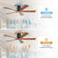 Ventilateur de plafond moderne à 5 pales de 52 po sans lumière avec télécommande et minuterie-1739313423