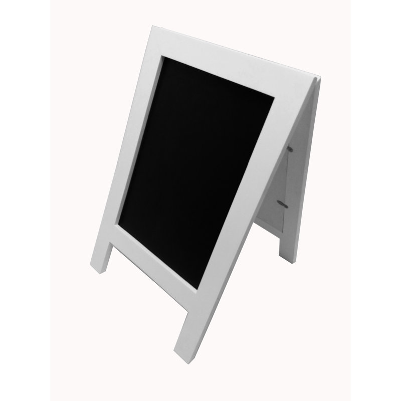 Latitude Run®® 8.3 X 11.7" Double Sided Coutertop Sign Holder A Frame Wood Chalkboard For Wedding Or Small Business White 4C4DB83AEE6746AD88E2CA689B73A0DF