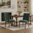 Chenille Upholstered Dining Chair, Tufted Accent Chair with Curved Solid Wood Legs & Rivet Details, Multi-Use Chair for Dining Room, Kitchen & Living Room, Set of 2-1227481241