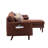Mirella 70"W Brown Sectional Sofa Chaise With Usb Charger & Pillows