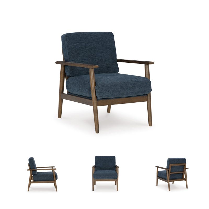 Fauteuil d'appoint Bixler, Tissu bleu