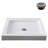 36 in. x 36 in. Corner Acrylic Shower Base in Glossy White With Center Drain, Drain Included-114639150