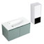 Meuble-lavabo moderne avec lavabo en résine en forme de goutte et placard latéral, 91 cm (36 po), fermeture amortie, caisson en contreplaqué blanc, /blanc, fabriqué