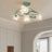 4-Light Floral Shade Semi Flush Mount