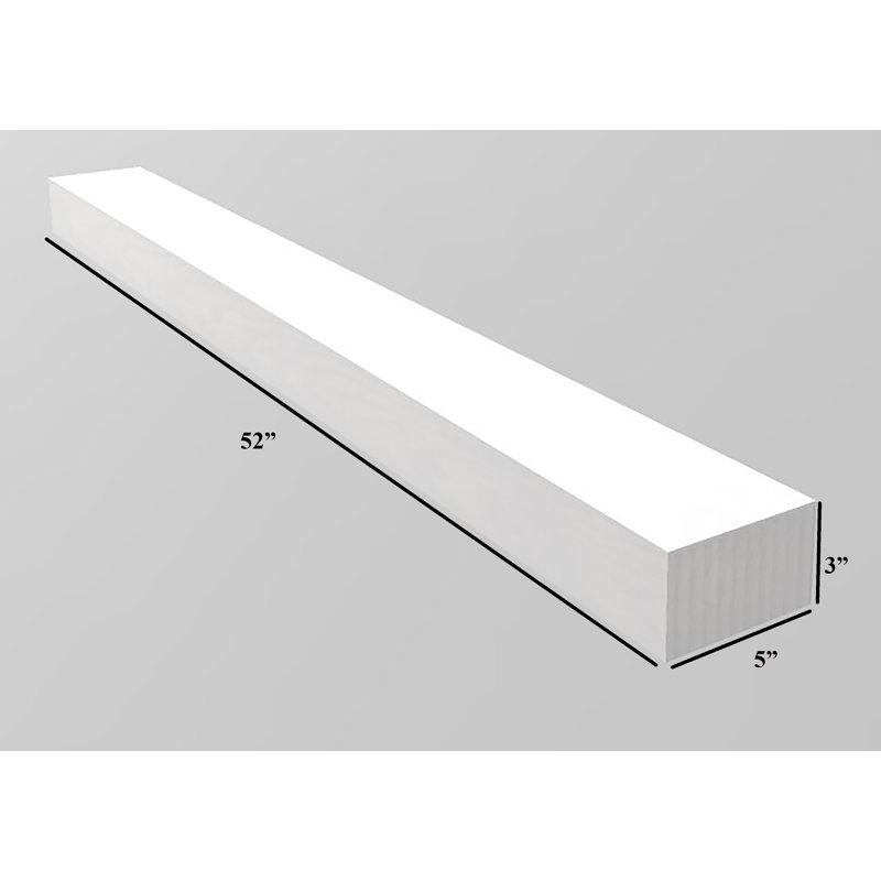 Baxlee Oak Floating Shelf, Gray, 3" H x 19" W x 5" D