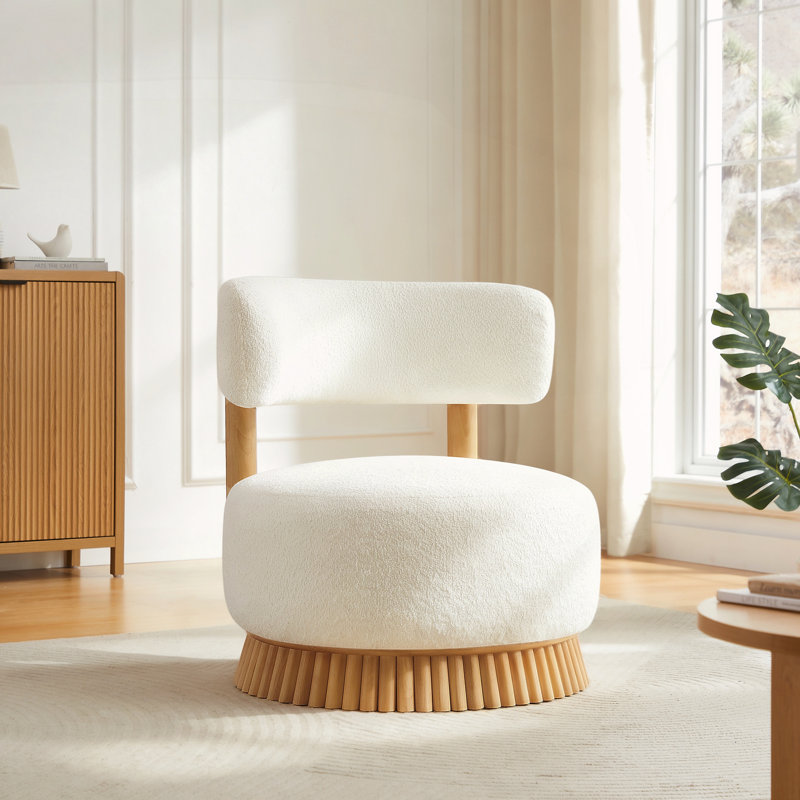 Fauteuil de style campagne moderne sans accoudoirs l 27,5 po, Beige