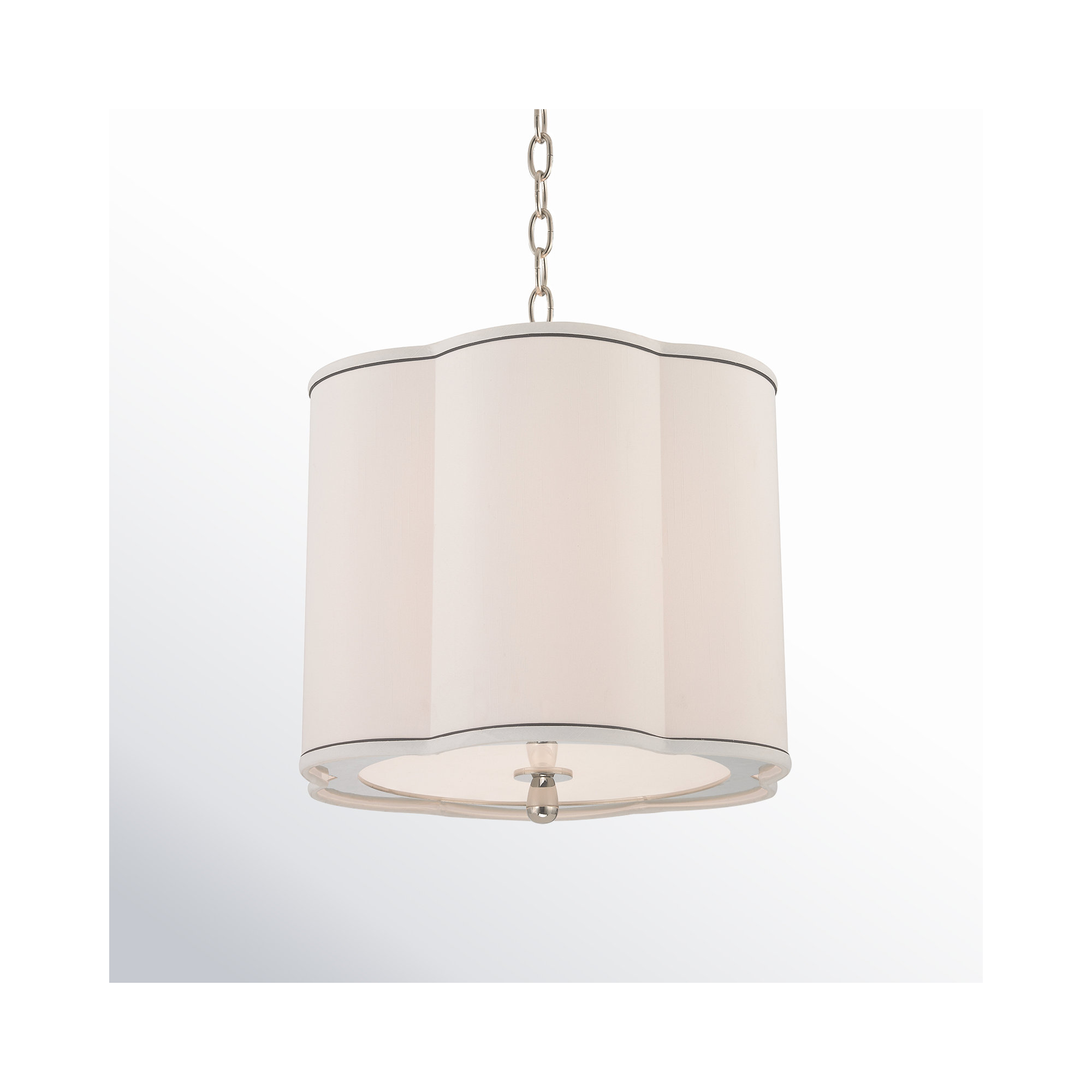 3 - Light Metal Geometric Chandelier, Polished Nickel