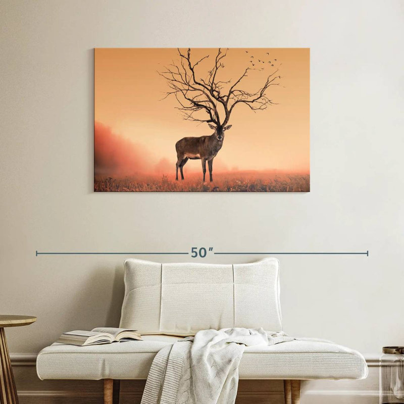 Cornes de cerf, H 26 po x l 39 po