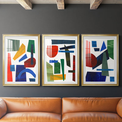 Colorful Shapes I - Impression personnalisée de qualité supérieure avec cadre mat - 3 pièces