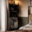 Armoire de coin noire en bois massif