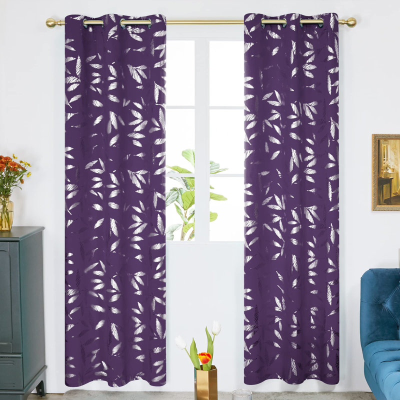 Polyester Room Darkening Curtain Pair, Royal Purple, 52" W x 72" L