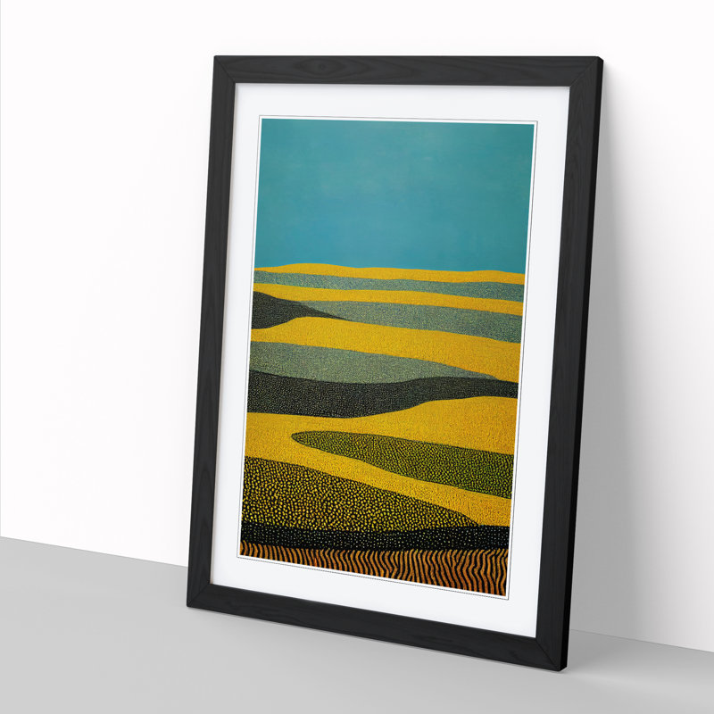 Wheat Field Abstract Vol.2 1 Piece Single Picture Frame Wall Art, 34cm H x 25cm W x 2cm D, Oak