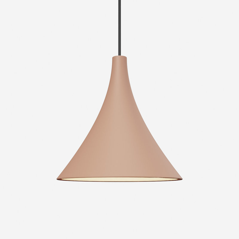 Gota Pendant Light, Black, Blossompink, 14" H x 9.84" W x 9.84" D